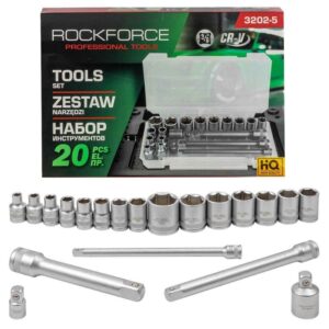 Комплект вложки ROCKFORCE 20 части 3/8 6-22мм