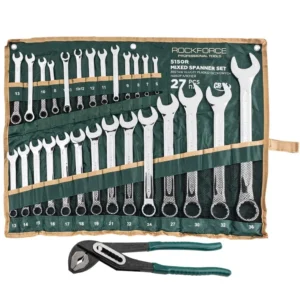Комбинирани звездогаечни ключове 27 части от 6-36мм + клещи гарги - RockForce