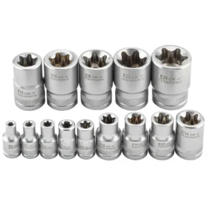 Професионален комплект E-Torx вложки 14 части E4-E24 ROCKFORCE